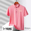 YOUNG® Ice Silk Seamless Polo (Coral Pink)