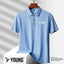 YOUNG® Ice Silk Seamless Polo (Ice Blue)